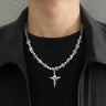 Y2K Imitation Pearl Cross Pendant Necklace