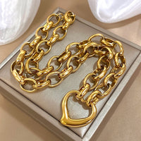 Irregular Hollow Heart Pendant Thick Necklace — dettaglio della stampa