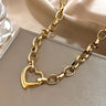 Y2K Irregular Hollow Heart Pendant Thick Necklace