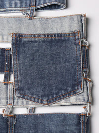 Irregular Spliced Denim Mini Skirt — in alternativa