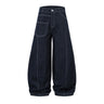 Y2K Irregular Spliced Stitch Baggy Curved Barrel Jeans