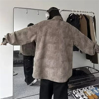 Jacquard Corduroy Long Sleeve Button Down Shirt — dettaglio della stampa