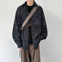 Jacquard Corduroy Long Sleeve Button Down Shirt — dettaglio del tessuto