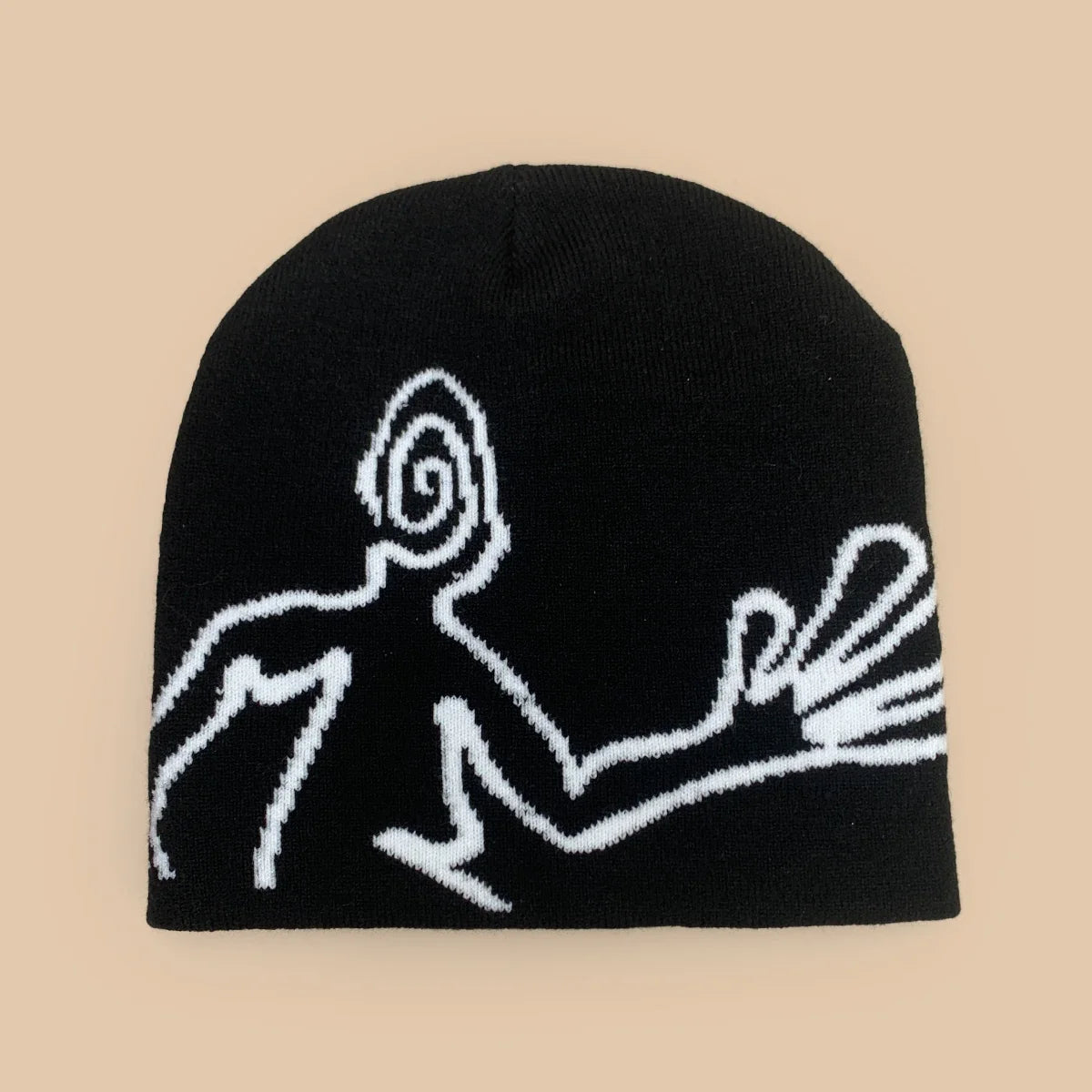 Jacquard Mystery Man Graphic Beanie — vista posteriore