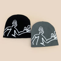 Jacquard Mystery Man Graphic Beanie — dettaglio del tessuto
