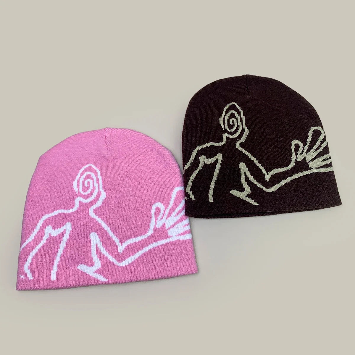 Jacquard Mystery Man Graphic Beanie — vista completa