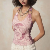 Japanese Grunge Backless Halter Top — vista frontale