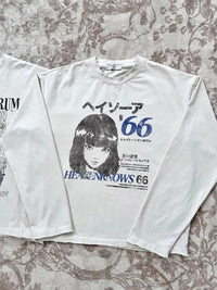 Japanese Grunge Long Sleeve Graphic Top — dettaglio della stampa
