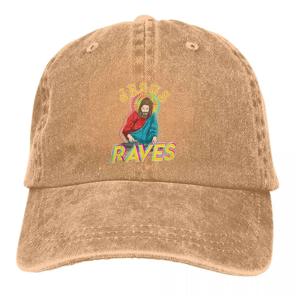 Jesus Raves Baseball Cap — vista frontale