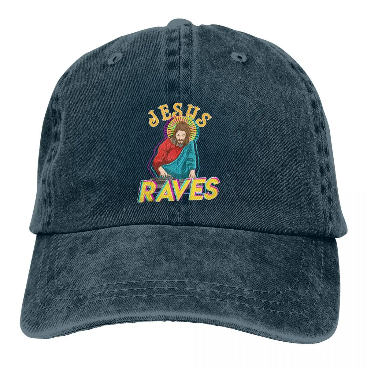 Jesus Raves Baseball Cap — vista posteriore