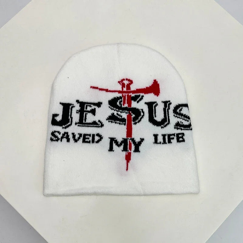 "Jesus Saved My Life" Graphic Beanie — vista posteriore