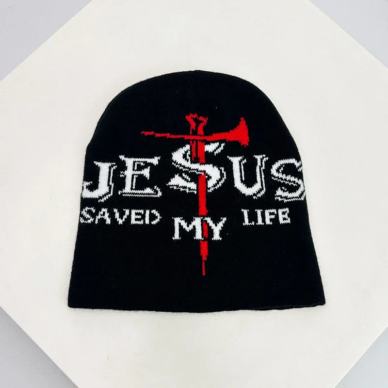 "Jesus Saved My Life" Graphic Beanie — dettaglio