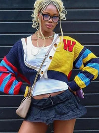 Jock Block Colour Cardigan Sweater — vista frontale