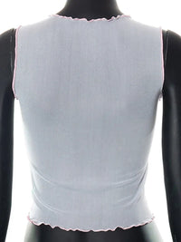 Kawaii Cat Print Sleeveless Mesh Tank Top — in alternativa