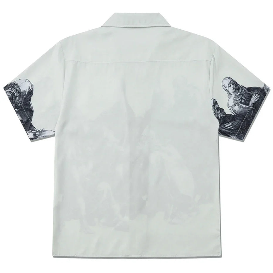 "Knights Realm" Short Sleeve Button Down Shirt — vista posteriore