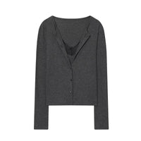 Lace Cropped Low Cut Cardigan Top — vista posteriore