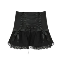 Lace Trim Mini Skirt Tie Up Mini Skirt — in alternativa