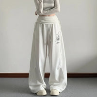 Layered High Waist Baggy Boyfriend Sweatpants Joggers Trousers — dettaglio