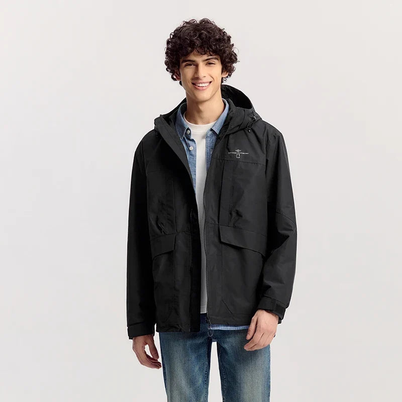 Layered Windbreaker Jacket — vista frontale