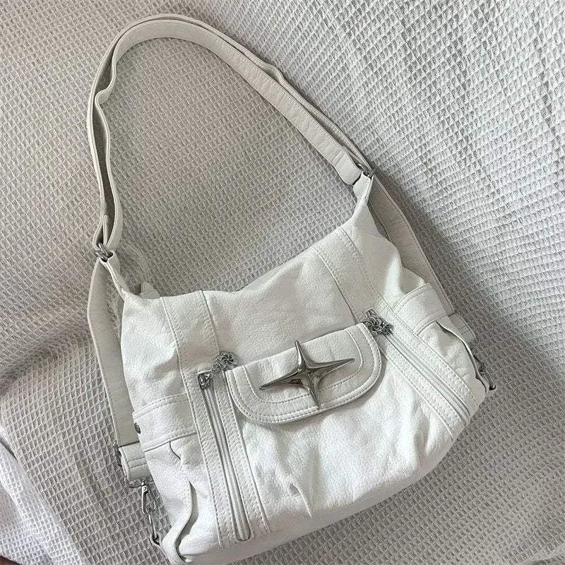 Leather Cross Handbag — vista laterale