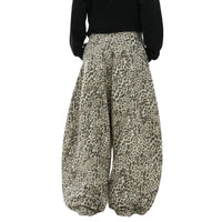 Leopard Print Baggy Denim Curved Barrel Jeans — dettaglio