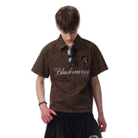Leopard Print Graphic Polo Shirt — dettaglio