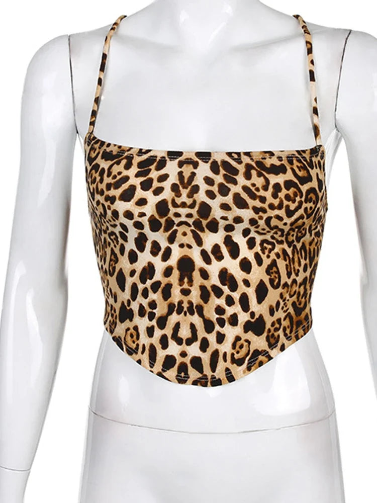Leopard Print Strapy Back Top — dettaglio della stampa