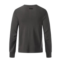 Letter Print Henley Button Long Sleeve Top — dettaglio del tessuto