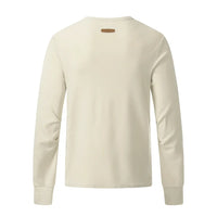 Letter Print Henley Button Long Sleeve Top — vista completa