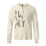 Y2K Letter Print Henley Button Long Sleeve Top