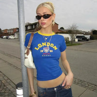 London Baby Tee Blue — vista posteriore