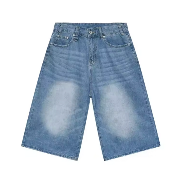 Long Denim Shorts Jorts — vista frontale