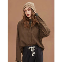 Long Sleeve Button Up Blouse Shirt — dettaglio della stampa