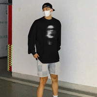 Long Sleeve Faces Graphic Top T Shirt — vista laterale