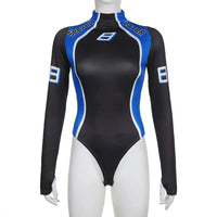 Long Sleeve Racing Body Suit Top — vista posteriore