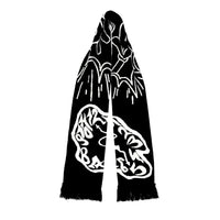 Look at the time! Graphic Knitted Shawl Scarf — vista posteriore