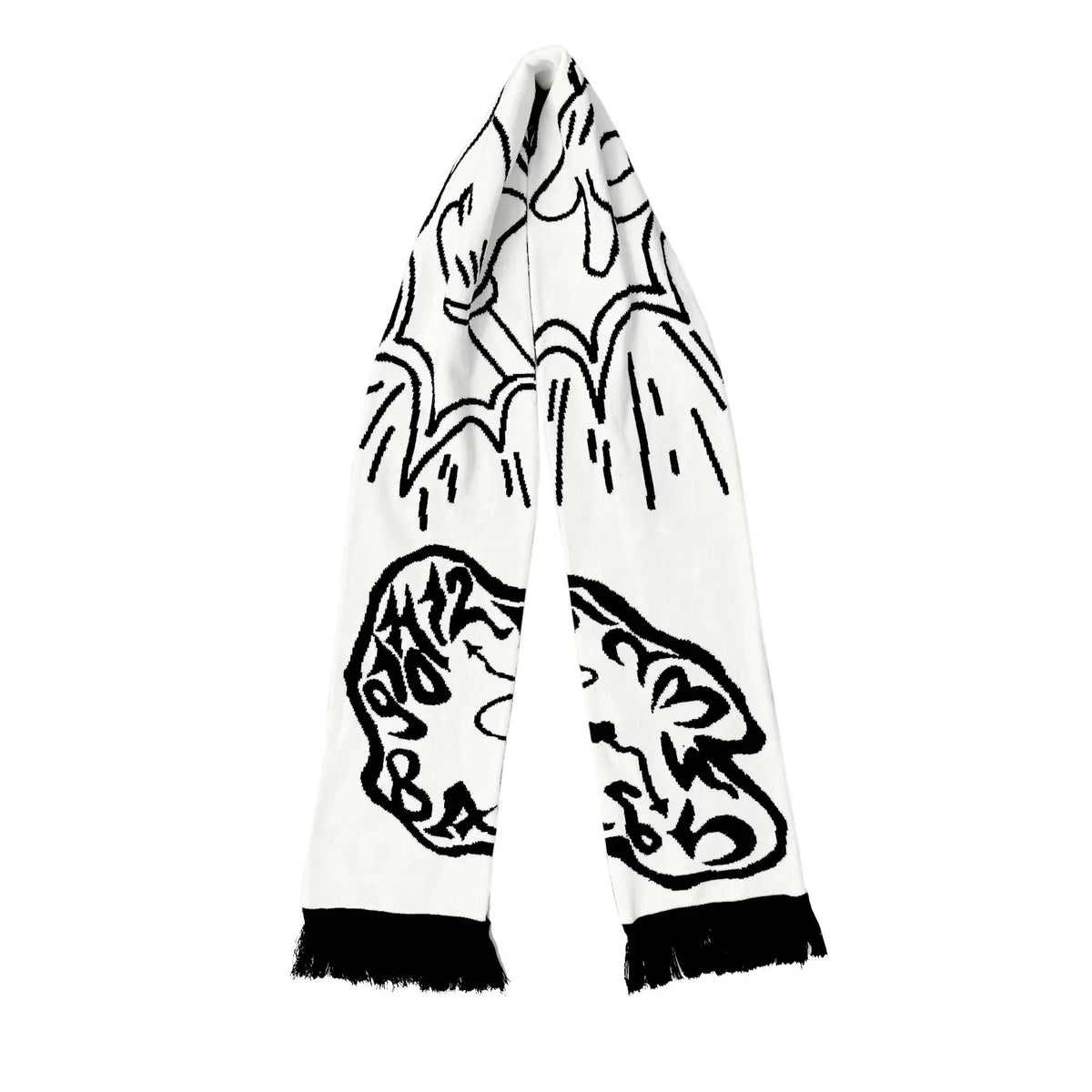 Look at the time! Graphic Knitted Shawl Scarf — dettaglio