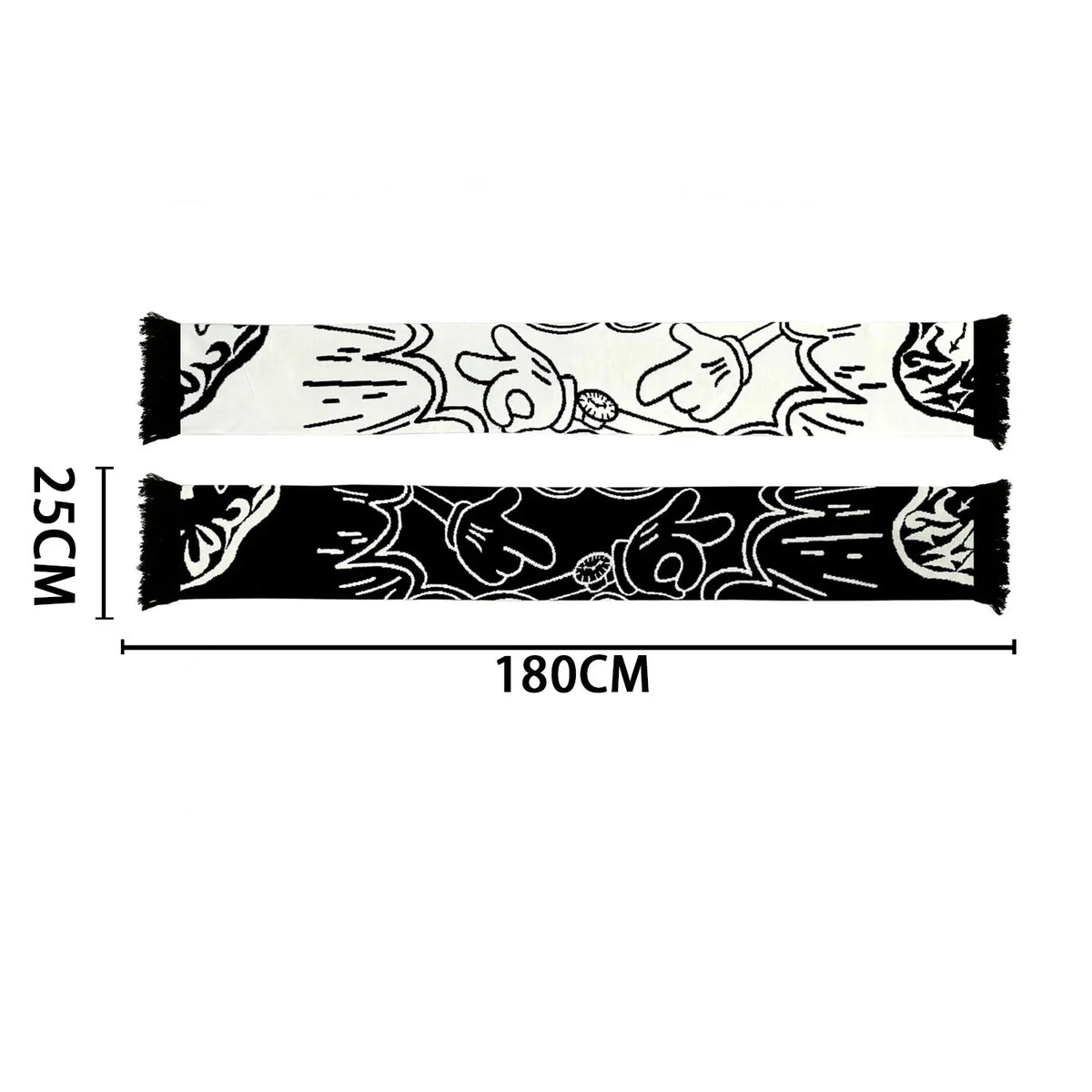 Look at the time! Graphic Knitted Shawl Scarf — vista frontale