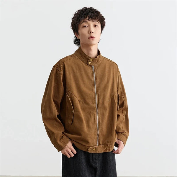 Loose Zip Up Workwear Jacket — vista frontale