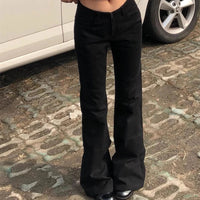 Low Waist Black Flare Jeans — vista posteriore