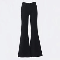 Low Waist Black Flare Jeans — dettaglio del tessuto