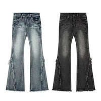 Low Waist Wide Leg Flare Jeans — vista laterale