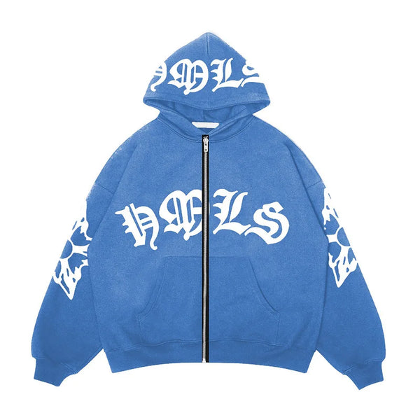 Lyrical Graphic Zip Up Hoodie — vista frontale