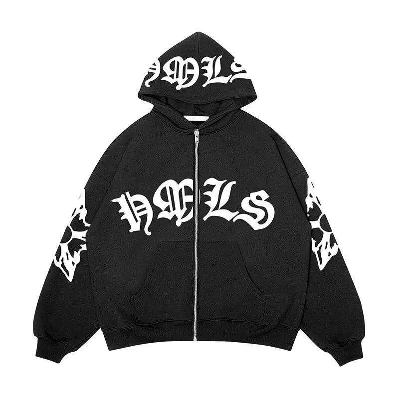 Lyrical Graphic Zip Up Hoodie — vista posteriore