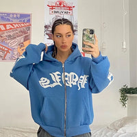 Lyrical Graphic Zip Up Hoodie — dettaglio