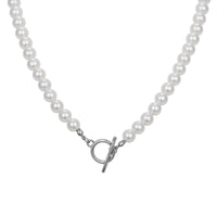 Mens Imitation Pearl Beaded Necklace — vista frontale