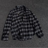 Y2K Mens Plaid Rhinestone Long Sleeve Button Up Shirt