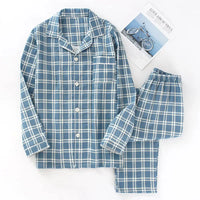 Mens Plaid Thin Pyjama Set — vista frontale