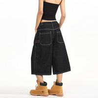 Mens Wide Leg Denim Carpenter Shorts Jorts — in alternativa