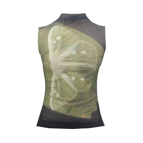 Mesh Floral Tank Top — vista frontale